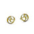 Coil style stud earrings in 18K yellow gold with diamonds by Ayesha Mayadas, swirl
