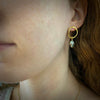 Petite V hoop earrings with Tahitian keshi pearls