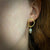 Petite V hoop earrings with Tahitian keshi pearls