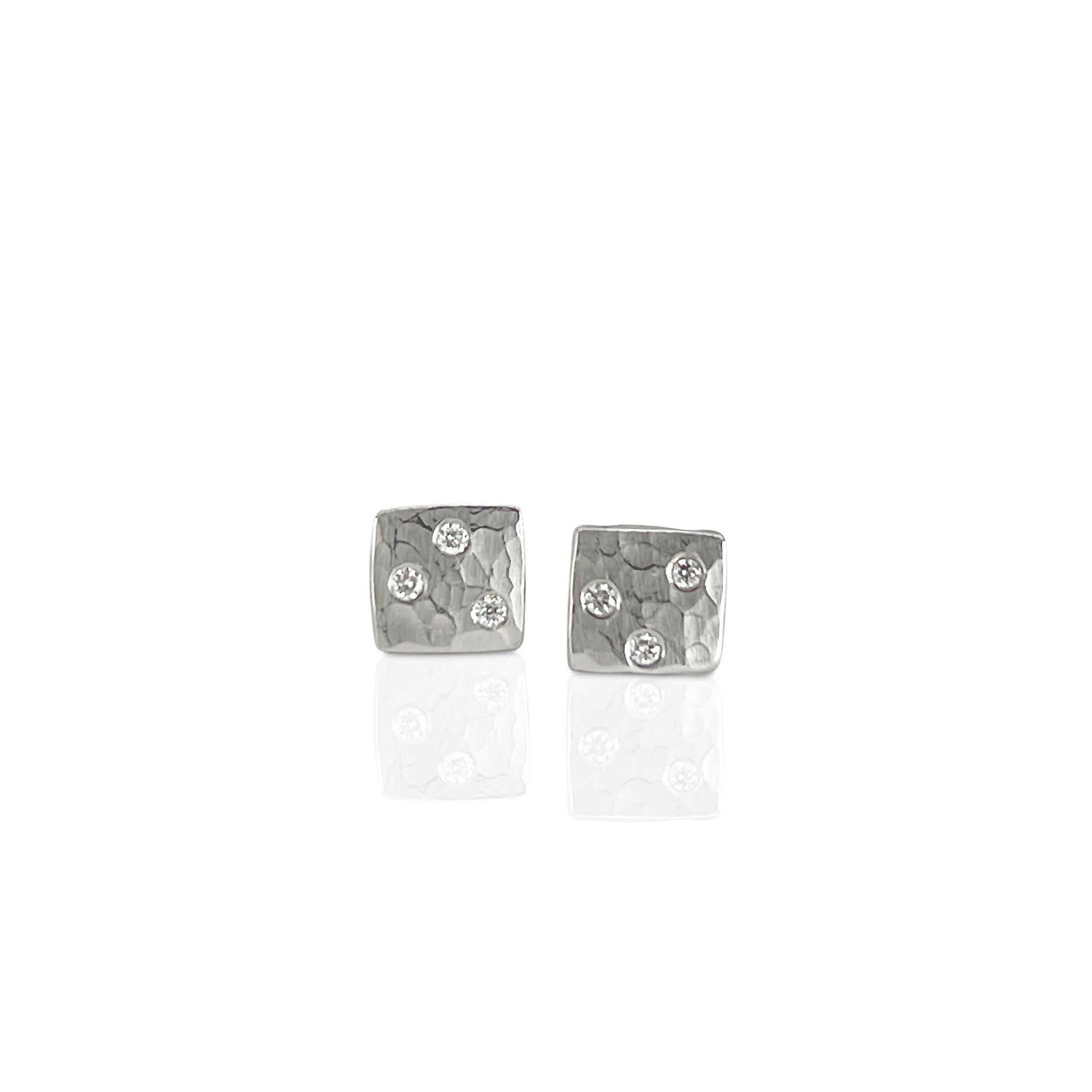 Nugget earrings with diamonds