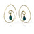 Spiral earrings in 18K gold with dangling opals and tsavorite garnets made by Ayesha Mayadas
