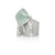 Wide Wafer ring in sterling silver with square Aquamarine cabochon and 6 floating diamonds by Ayesha Mayadas