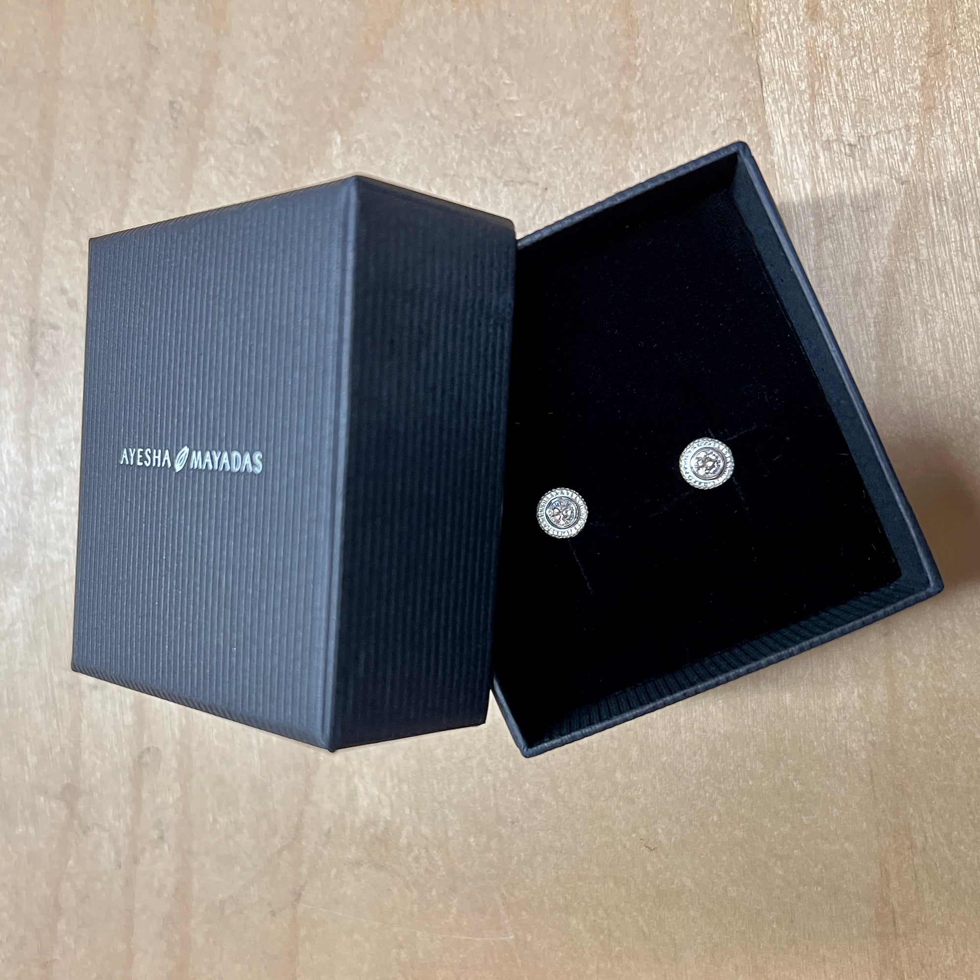 Sweet sterling silver studs with diamonds