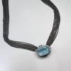 Magical aquamarine necklace on multi sterling chain