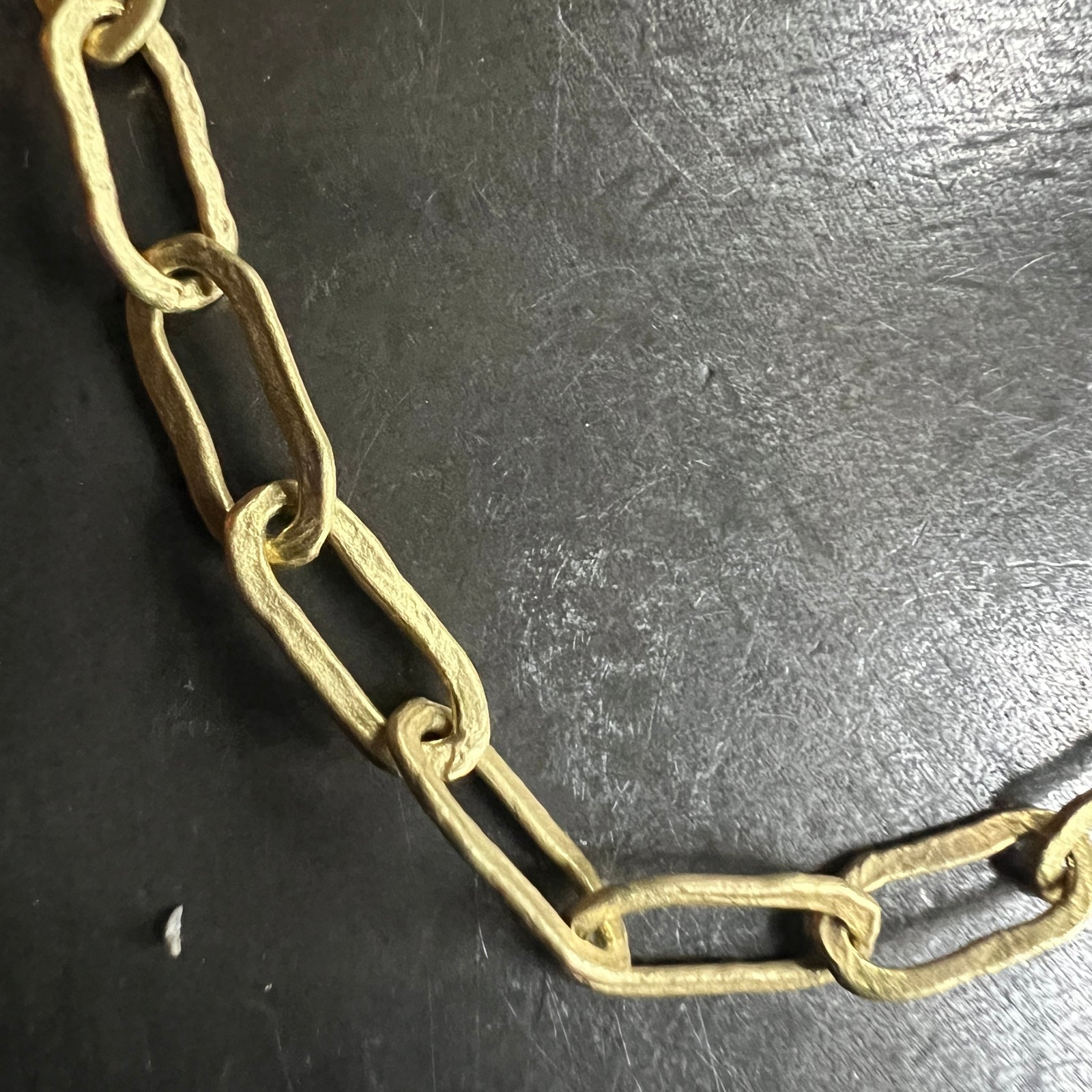 Gold, oval link "wabi sabi" necklace