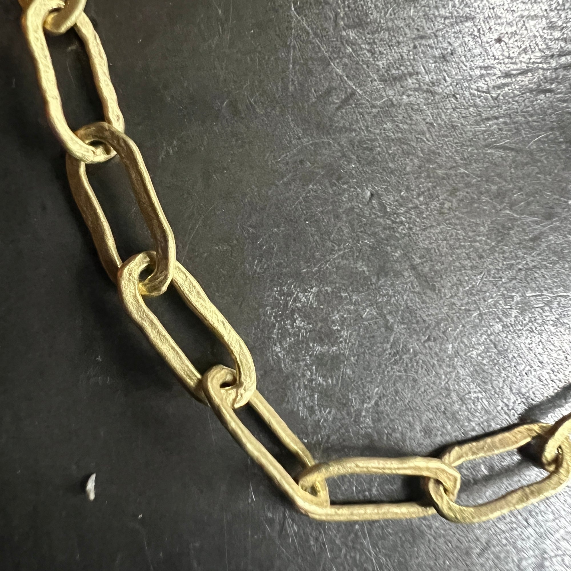 Gold, oval link "wabi sabi" necklace