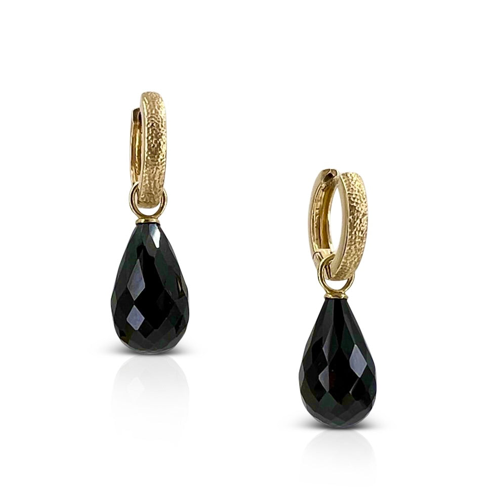 Baroque Grey Pearl Drop Earrings in 18K Gold - Ayesha Mayadas