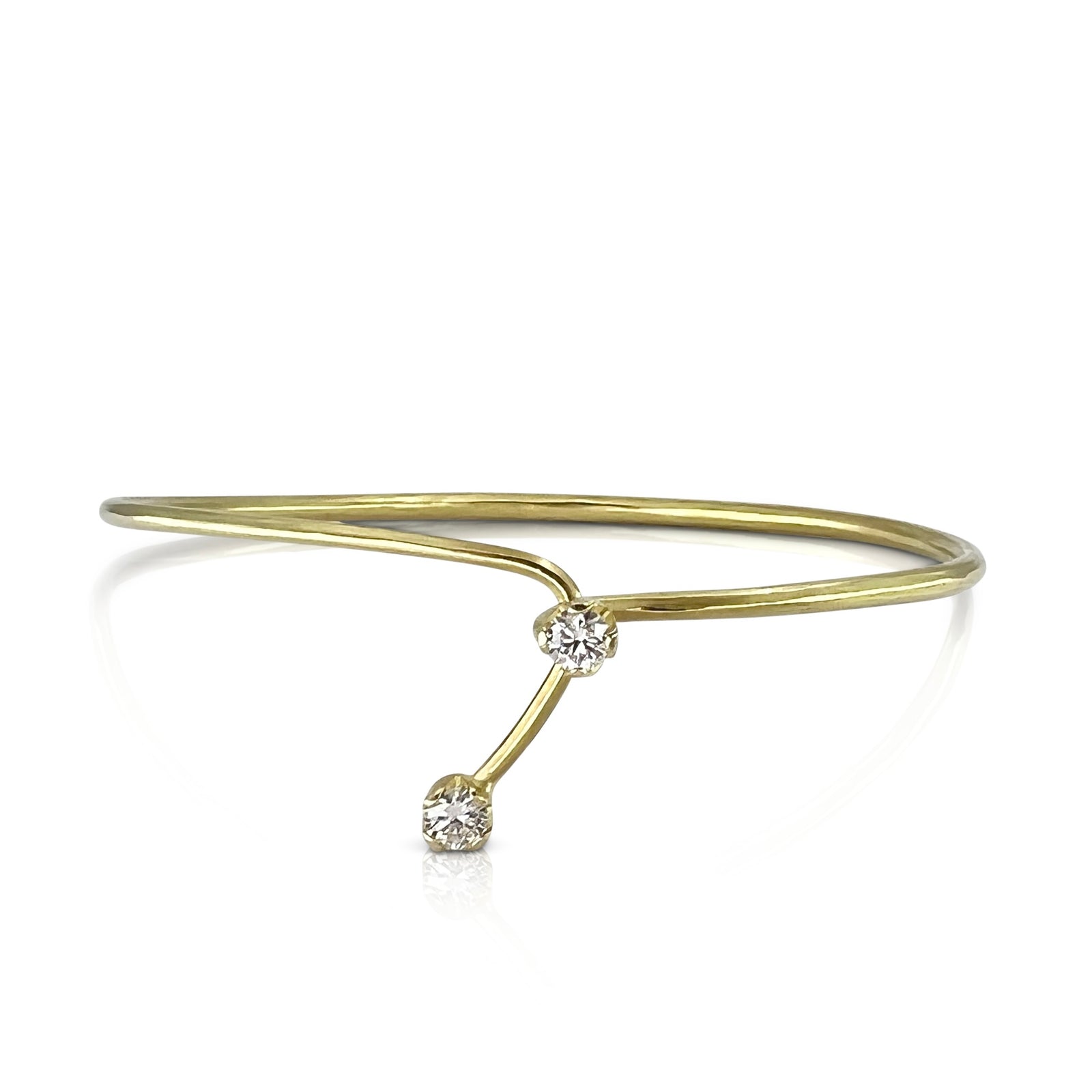 Lasso cuff in 18K gold with 2 diamonds (0.50 ct tw)