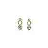 Driftwood Earrings in 18K gold with stacked diamond drops