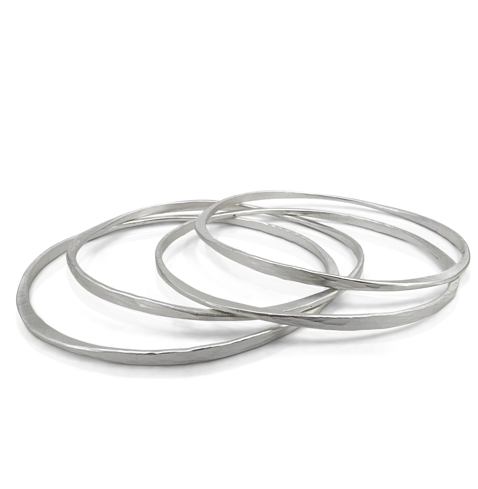 Splash Bangle in white sterling silver
