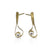 18K yellow gold earrings one (1") inch long with lab-created diamonds. Made by Ayesha Mayadas