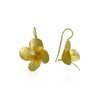 Freesia earrings in 18K gold with lab diamonds on ear wires