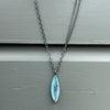 Long necklace with Marquis shaped aquamarine