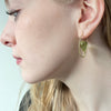 Inverted Drop Earrings in 18K Gold with Green Amber (2)