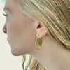 Inverted Drop Earrings in 18K Gold with Green Amber (2)