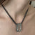 Pear shaped rutilated quartz necklace on multi-strand sterling chain