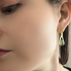 Ribbon earrings in 18K gold with pear-shaped mint tourmalines