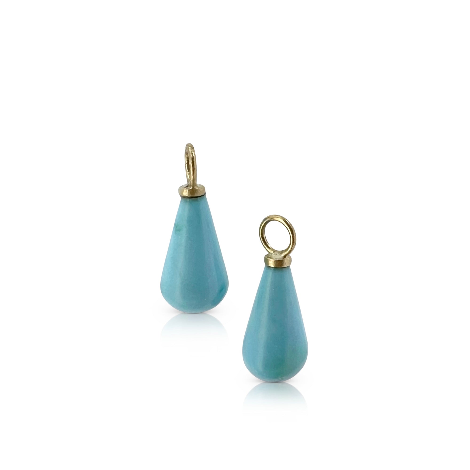 Driftwood Earrings in 18K gold with diamonds and turquoise drops