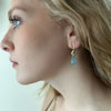 Driftwood Earrings in 18K gold with diamonds and aquamarines