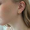 Asymmetric studs in 18K gold (large)