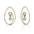 hoop earrings in 18K yellow gold with a duo of dangling natural diamonds and moissanite shown on model made by Ayesha Mayadas