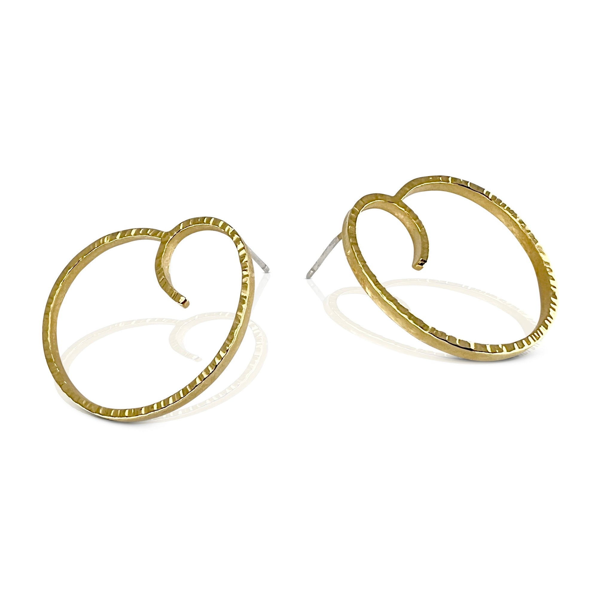 Simple spiral earrings in sterling silver with Vermeil finish