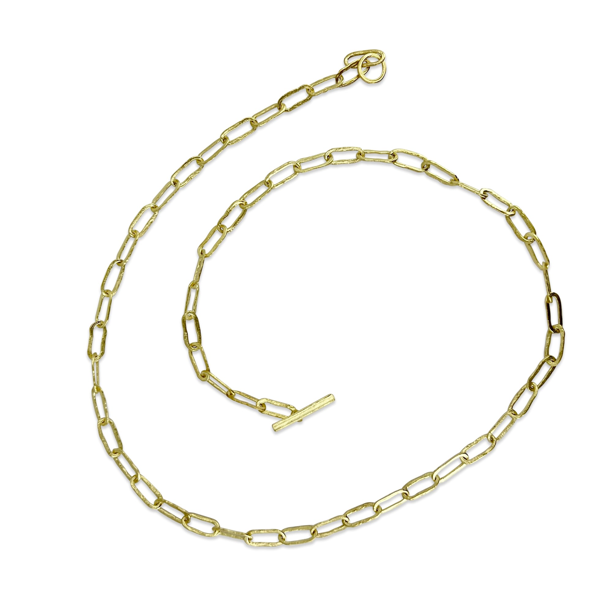 Gold, oval link "wabi sabi" necklace