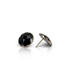 Faceted black spinel studs in 18K yellow gold