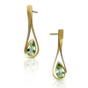 Ribbon earrings in 18K gold with pear-shaped mint tourmalines