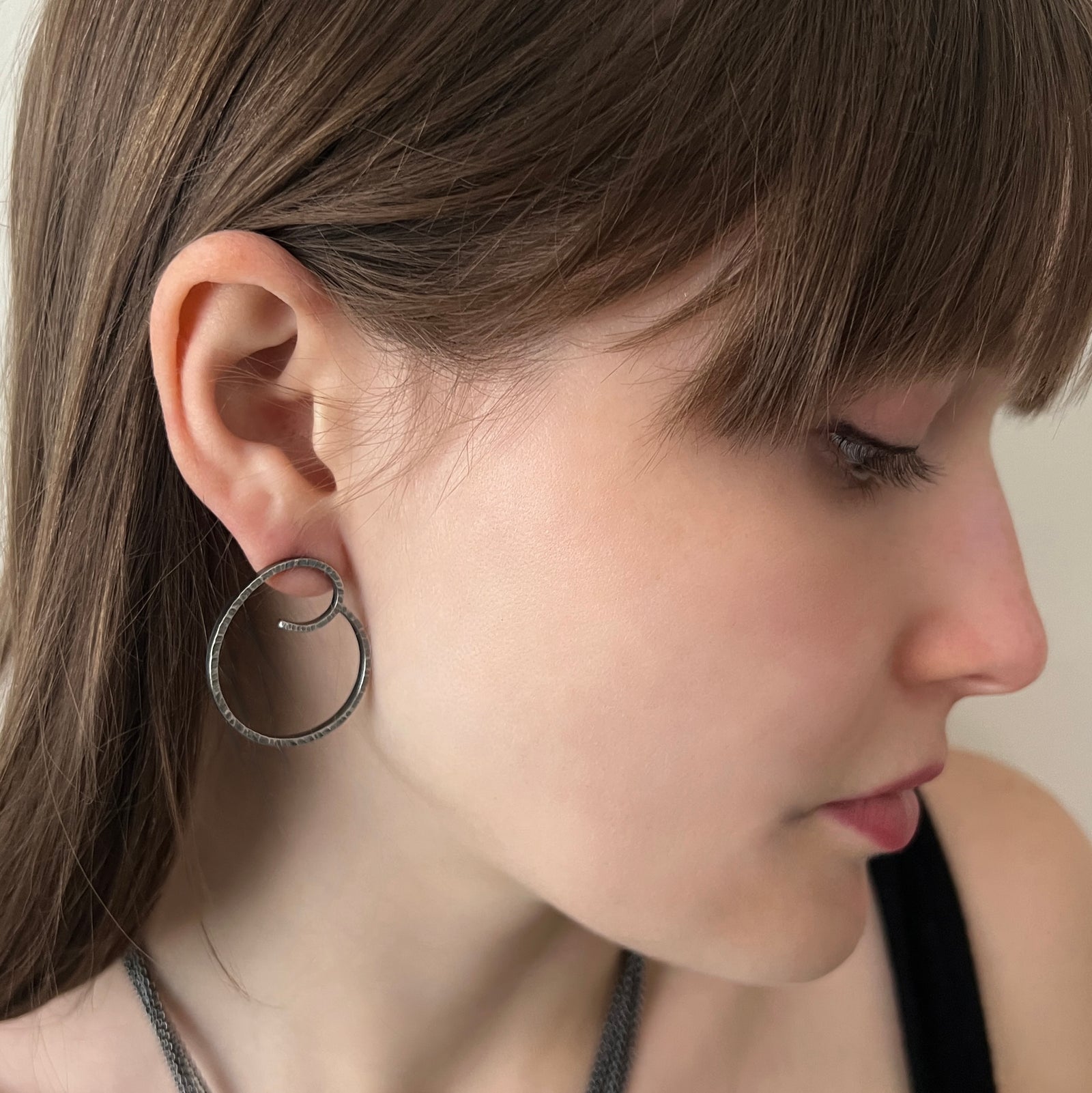 Simple spiral earrings in sterling silver