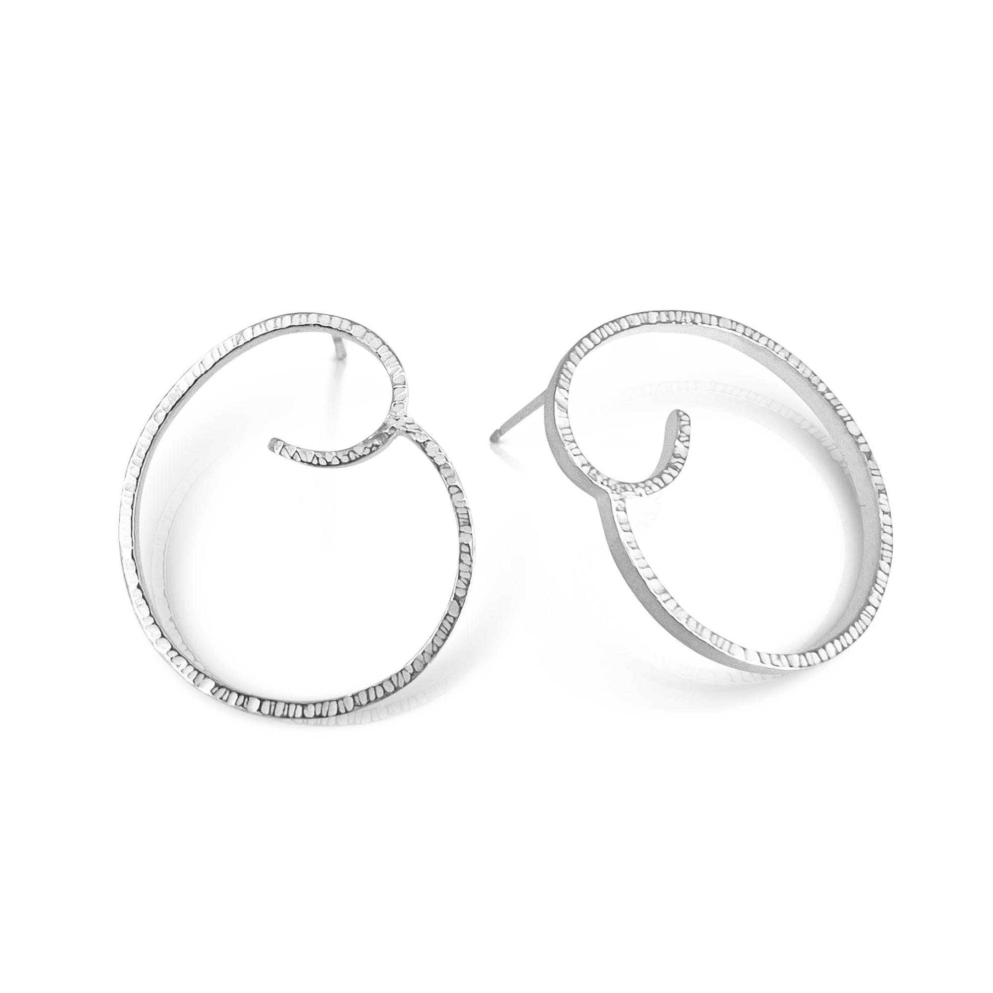 Simple spiral earrings in sterling silver
