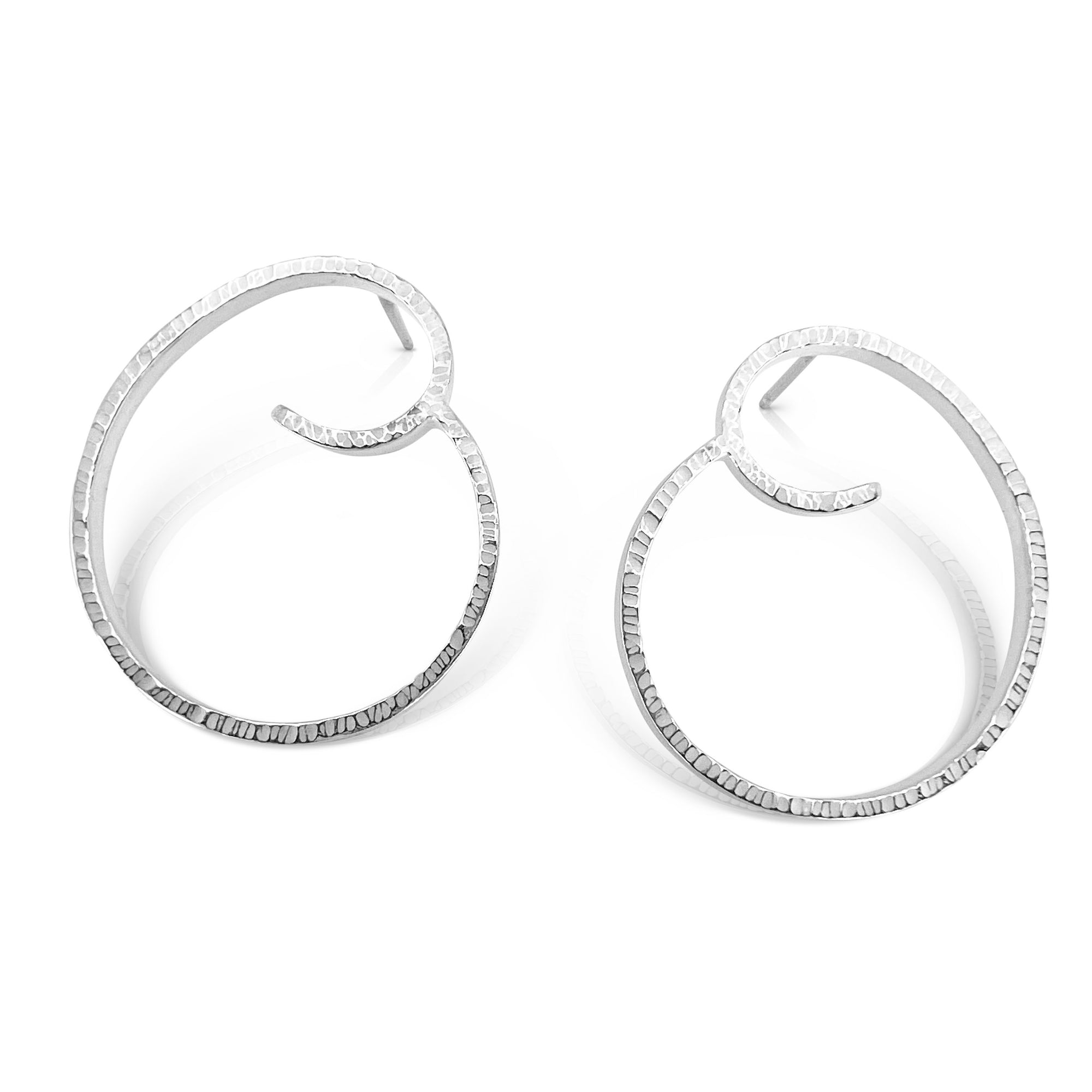Simple spiral earrings in sterling silver