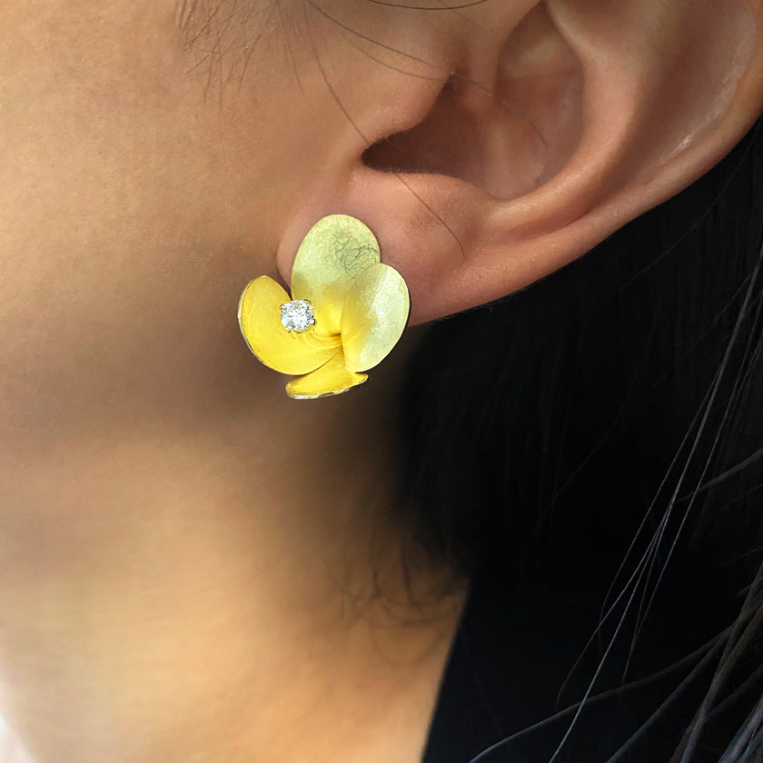 Yellow Earrings , Yellow Flower Earrings , Yellow Petal Earrings , Acrylic Yellow  Earrings , Yellow Rose Petal Earring - Etsy
