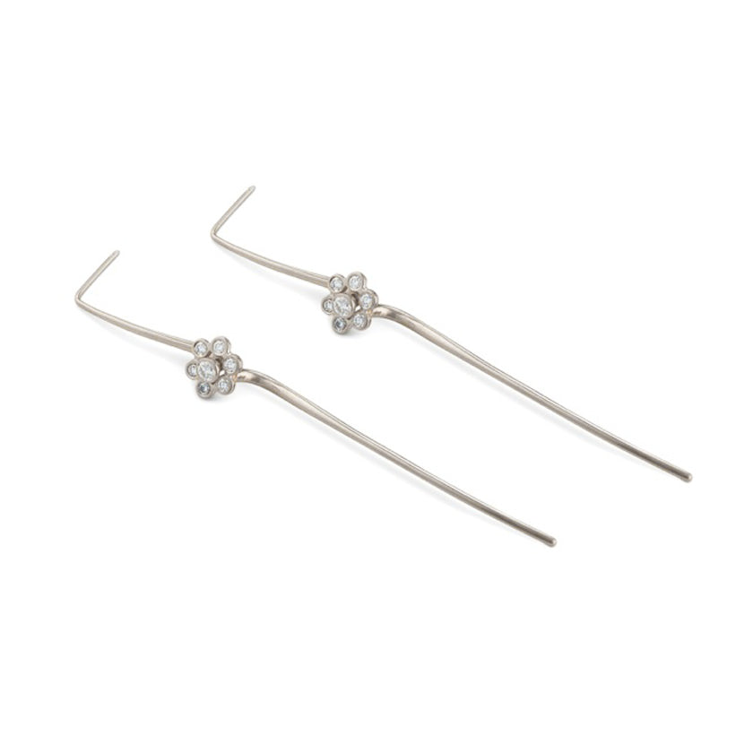 Driftwood Earrings in 18K gold with diamond &quot;Wreath&quot; Attachment