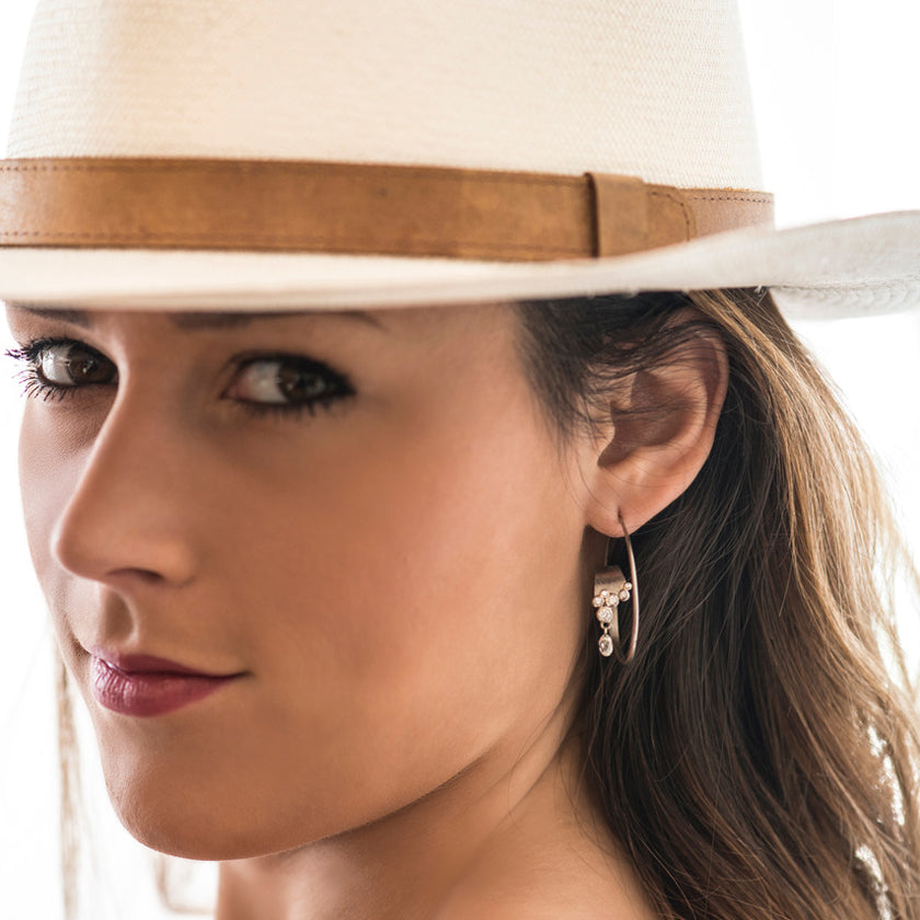 Seafoam Earrings in 18K gold with Diamond Briolettes