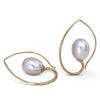 Inverted Drop Earrings in 18K Gold with Fresh Water Pearls