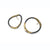 V forged hoops with a splash of 14K gold on oxidized sterling silver by Ayesha Mayadas