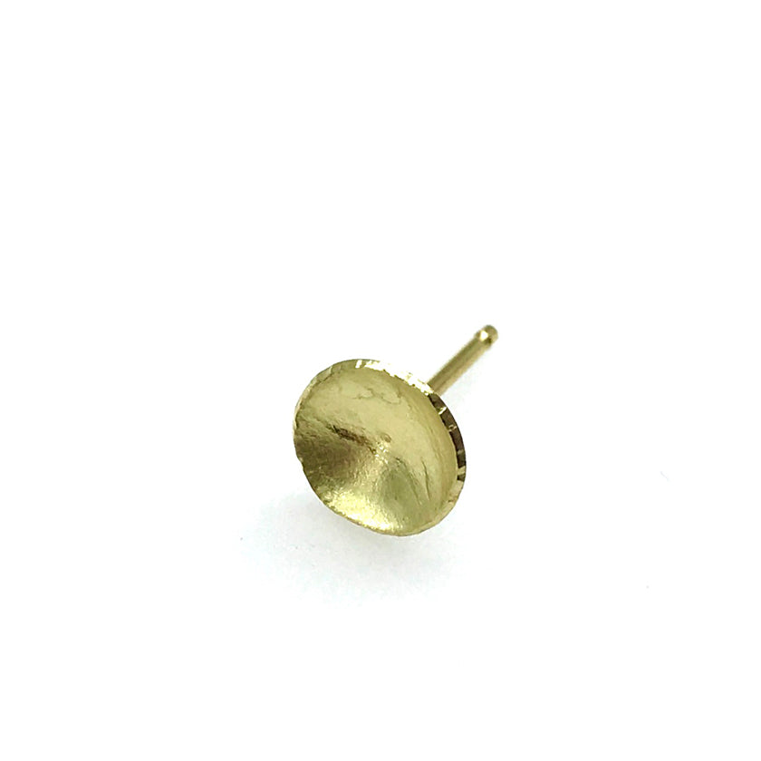 Mix-and-Match Wafer stud earrings in 18K yellow gold post and back in 18K yellow gold by Ayesha Mayadas