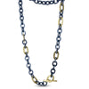 Rugged silver and 18K yellow gold chain