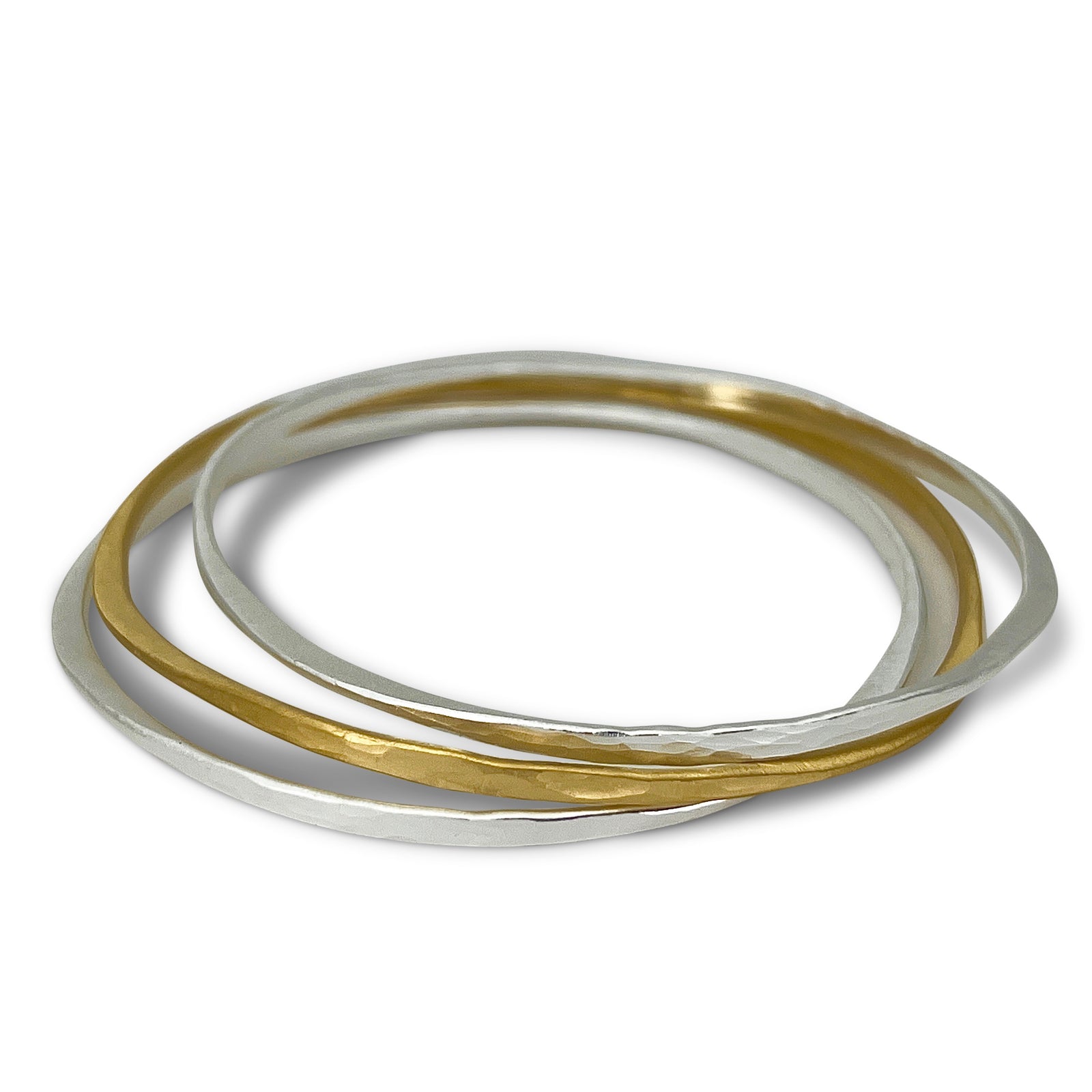 Splash Bangle in white sterling silver