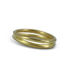 Forged double-layer wave band in 18K gold or platinum has a soft sculptural feel made by Ayesha Mayadas 