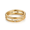 Textured, Double Wave Band with diamonds trapped between the layers in 18K yellow gold made by Ayesha Mayadas