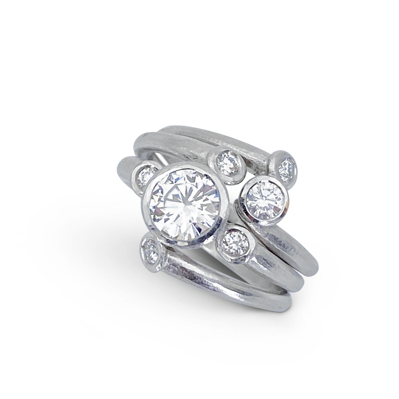 Star Cluster Wedding Band in Gold with Diamonds