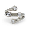 Shooting Stars double layer Ring with four diamonds in 18K gold or platinum by Ayesha Mayadas