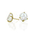 Stud earrings with irregular creamy white baroque pearls in claw type 18K yellow gold prong settings by Ayesha Mayadas