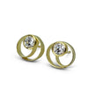 Stud style coil earrings with diamonds by Ayesha Mayadas 