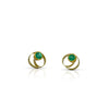Coil style stud earrings in 18K and 22K yellow gold with emeralds by Ayesha Mayadas