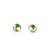 Coil button earrings in 18k and 22K yellow gold with emeralds