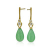 Driftwood Earrings in 18K gold with green chrysoprase and diamonds
