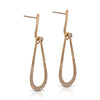 Driftwood Earring in 18K gold pink gold with pave diamond drop by Ayesha Mayadas